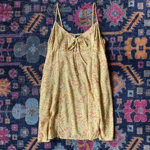 Yellow and Orange Floral Mini Dress Wild Fable